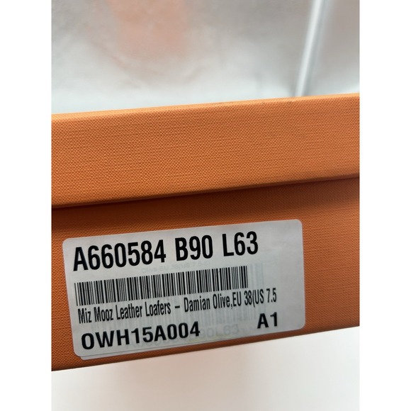 New Miz Mooz Damian Leather Lug Sole Studded Loafers Olive‎ Size EU 38 US 7.5-8 - Picture 8 of 8